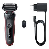 Barbermaskine BRAUN SERIES 5 51-R1000S til vd- og trbarbering Sort, Rd #1