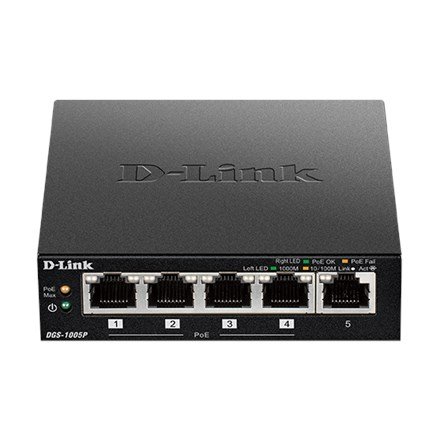 D-Link DGS-1005P/E netv�rksswitch Ikke administreret Gigabit Ethernet (10/100/1000) Str�m over Ethernet (PoE) Sort #2
