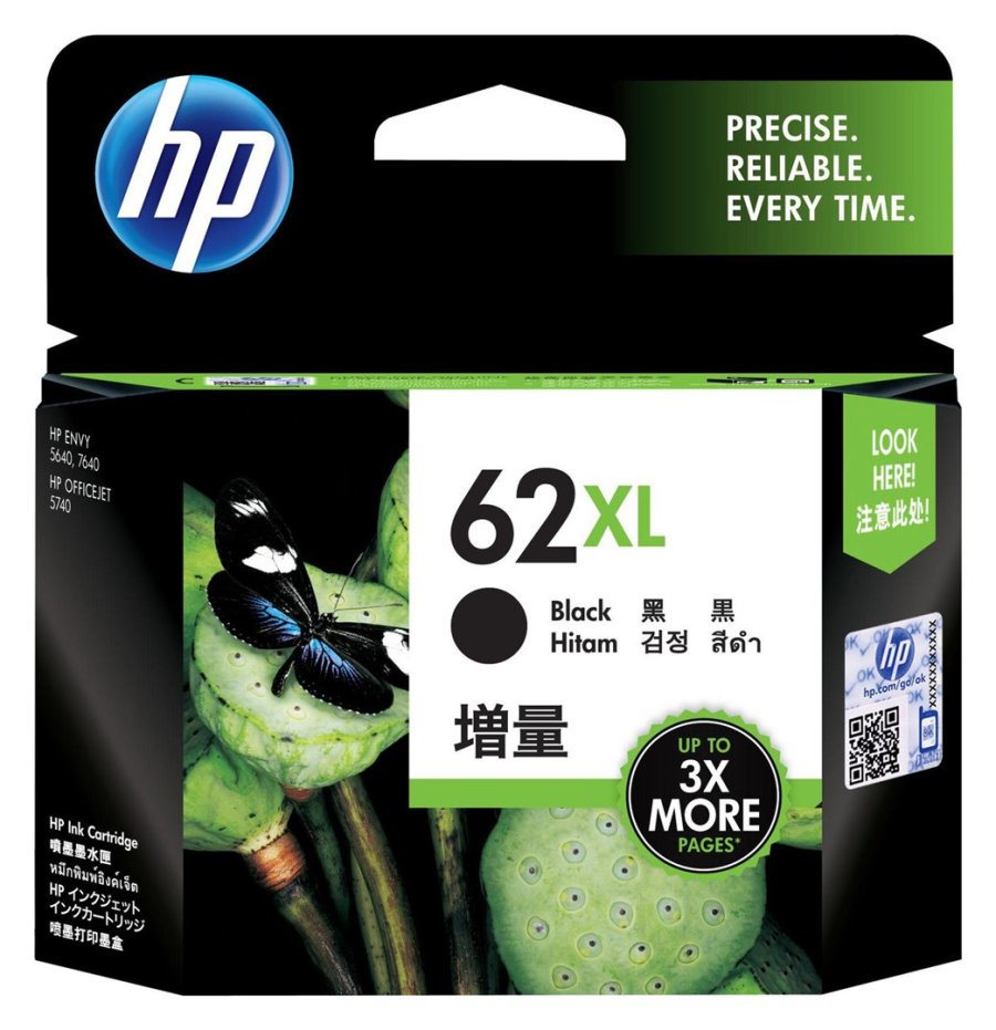 HP Original 62XL-blkpatron med hj kapacitet, sort #2