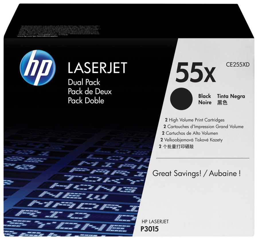 HP Originale 55X LaserJet-tonerpatroner med h�j kapacitet, sort, 2-pak #2