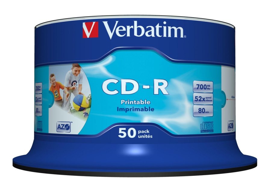 Verbatim CD-R AZO Wide Inkjet Printable no ID 700 MB 50 stk. #2