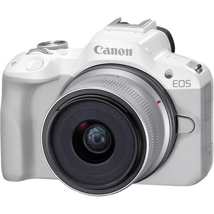 Canon EOS R50, White + RF-S 18-45mm F4.5-6.3 IS STM Kit MILC 24,2 MP CMOS 6000 x 4000 pixel Hvid #2