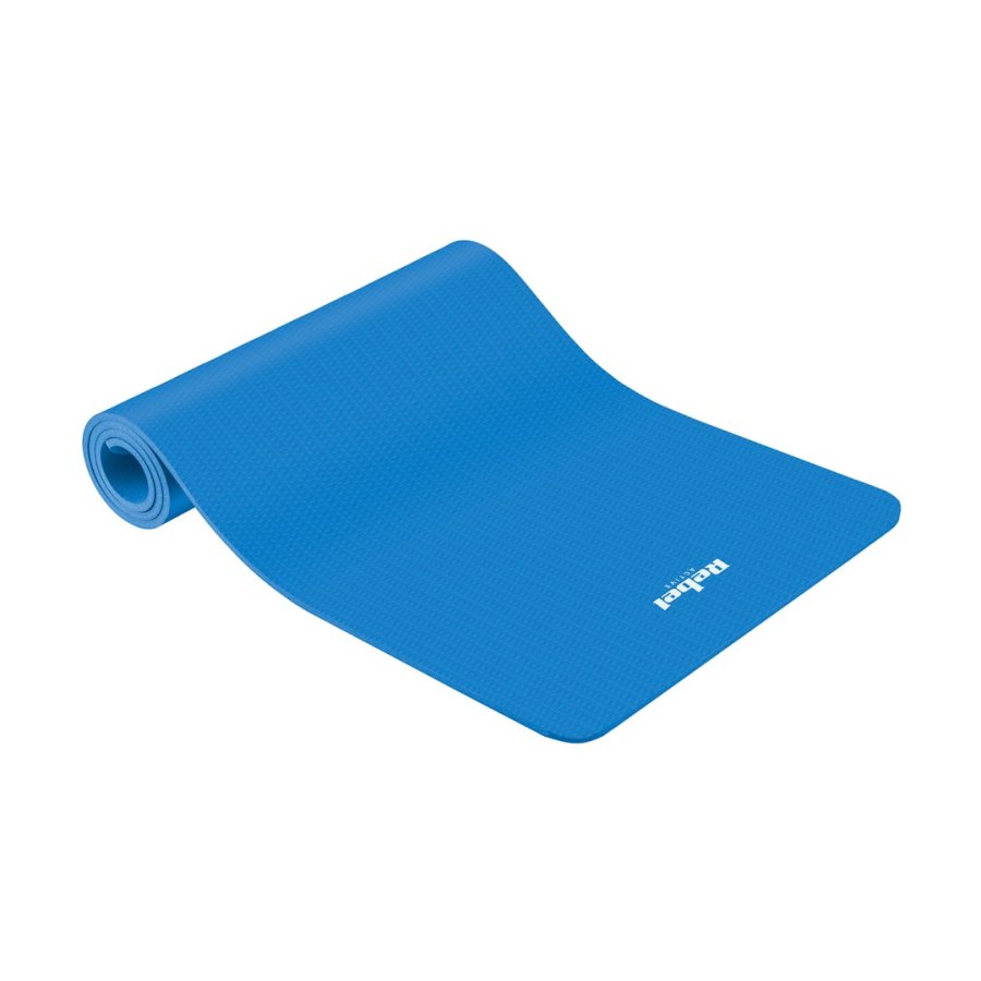 Gymnastic mat for yoga, pilates, fitness, 183x61cm, thickness 6mm, TPE material, blue, REBEL ACTIVE #1