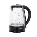 TEESA Electric Kettle, Glass, 2200 W, Black, 1.7 L #1