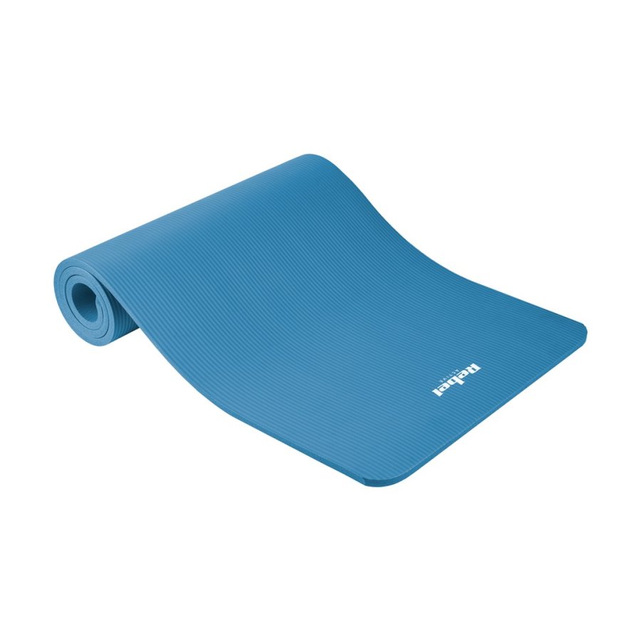 Gymnastic mat for yoga, pilates, fitness, 183x61cm, thickness 1.5cm, NBR material, blue, REBEL ACTIVE #1