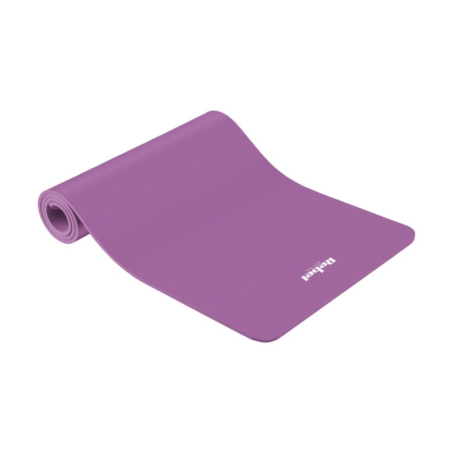 Gymnastic mat for yoga, pilates, fitness, 183x61cm, thickness 6mm, TPE material, purple, REBEL ACTIVE #1