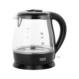 TEESA Electric Kettle, Glass, 1650 W, Black, 1 L #1