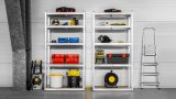 Metal storage rack 180x90x40 silver Rebel #1