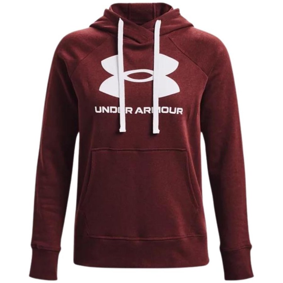 Under Armour Women's Rival Fleece Logo Hoodie Burgundy 1356318 690 #1