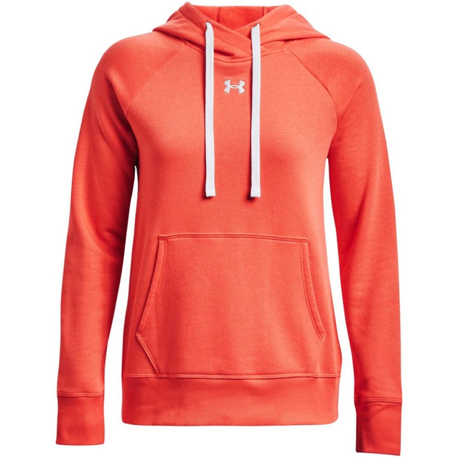 Under Armour Women's Rival Fleece HB Hoodie Orange 1356317 877 #1