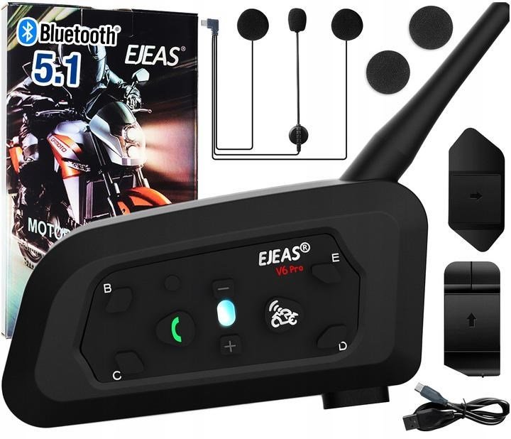 Ejeas V6 Pro TYP-C Intercom (1 Helmet Set) #1