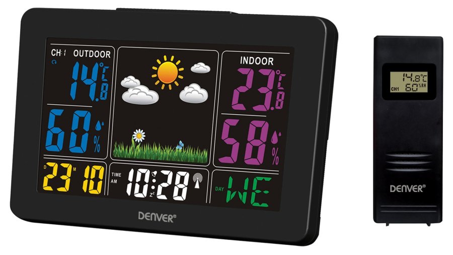 Denver WS-540 Color Weather Station with Outdoor Sensor Black #1