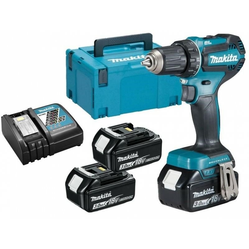 MAKITA DDF485RF3J Trdls boremaskine 3x 18V 3Ah #2