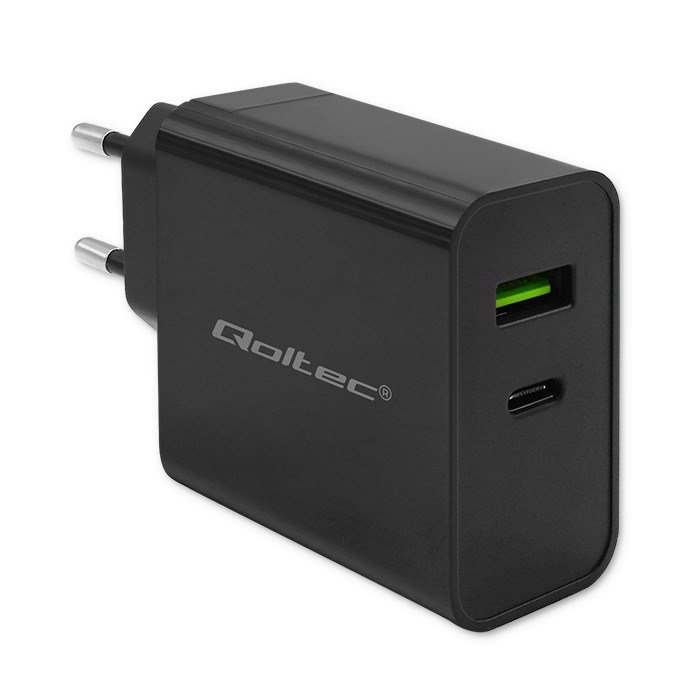 Qoltec 52378 oplader til mobil enhed Laptop, Brbar spillekonsol, Strmbank, Smartphone, SmartWatch, Tablet Sort Vekselstrm Hurtig opladning Indendrs #2
