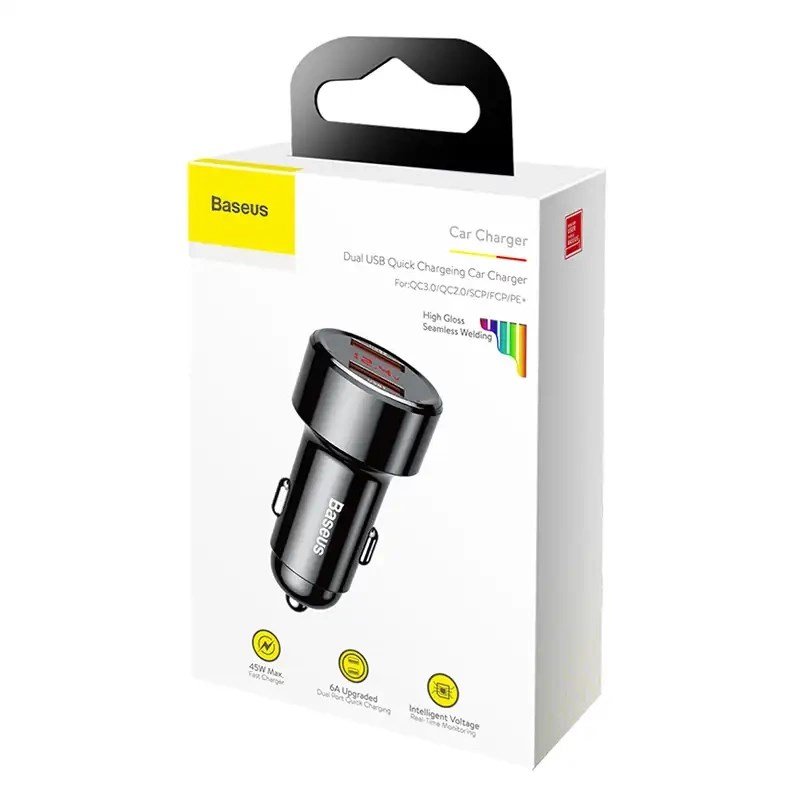 Baseus CCMLC20A-01 oplader til mobil enhed Smartphone Sort USB Hurtig opladning Automatisk #2