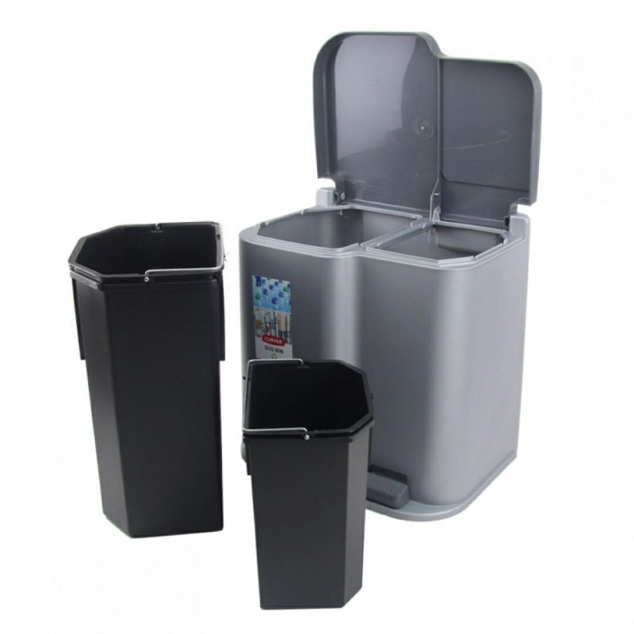 WASTE SEGREGATION BIN DUO 2 CONTAINERS 21L CURVER #1