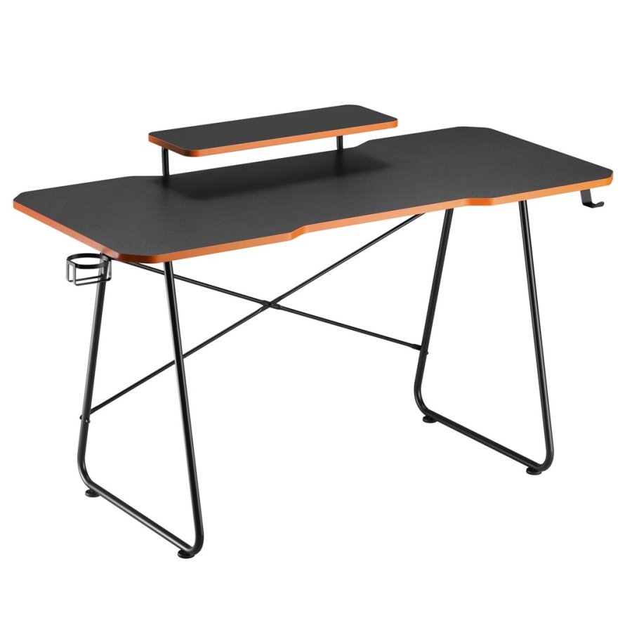 Gaming desk with monitor shelf NanoRS, 50kg max, height 850mm, black, RS170 #1