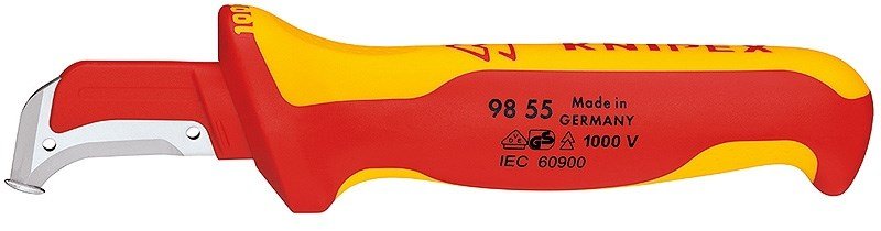 Knipex Kabelmantelmesser 009855 Metallic, Rd, Gul Fast klingekniv #2