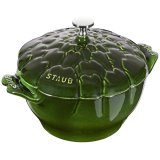 Staub Round Cast Iron Artichoke Pot - 3 ltr, Green #1