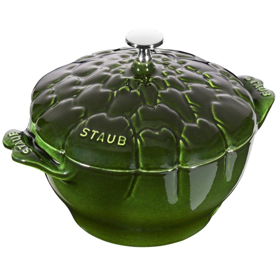 Staub Round Cast Iron Artichoke Pot - 3 ltr, Green #1