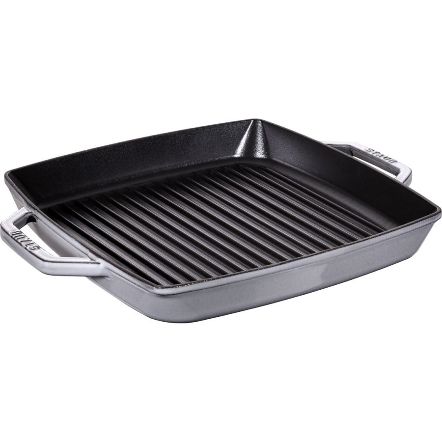 STAUB Square cast iron grill pan with two handles 33 cm, graphite #1