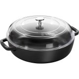 Staub Cast Iron Frying Pan with Two Handles and Lid - 28 cm, Black #1