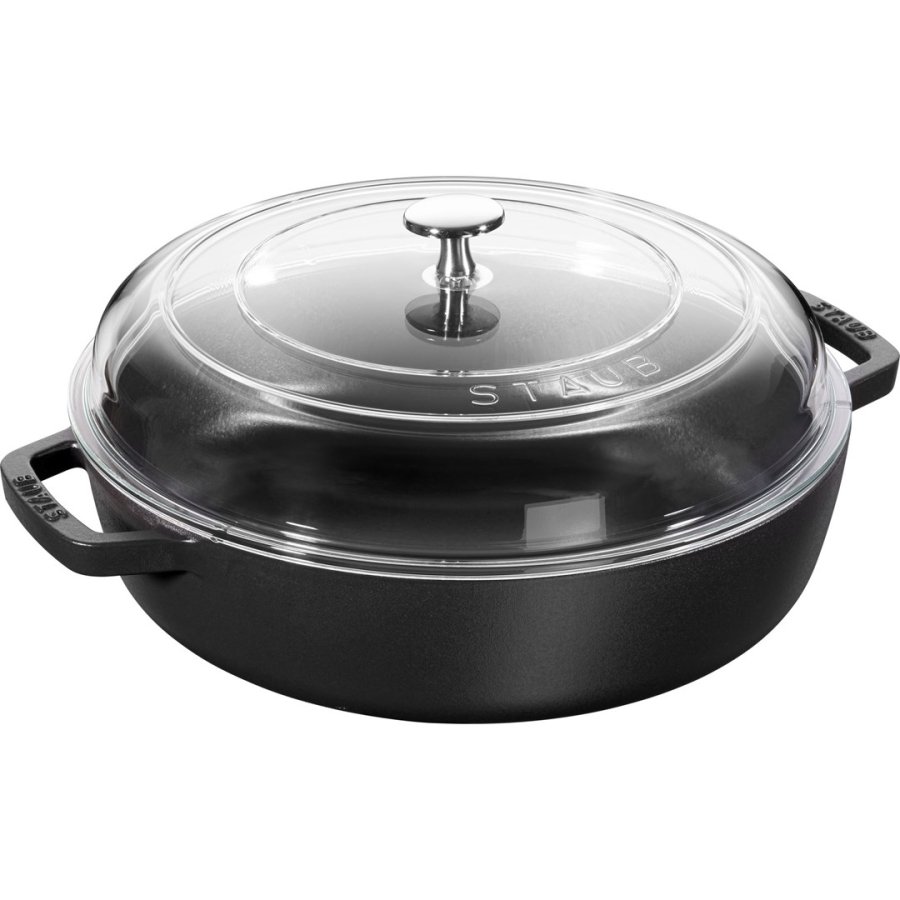 Staub Cast Iron Frying Pan with Two Handles and Lid - 28 cm, Black #1