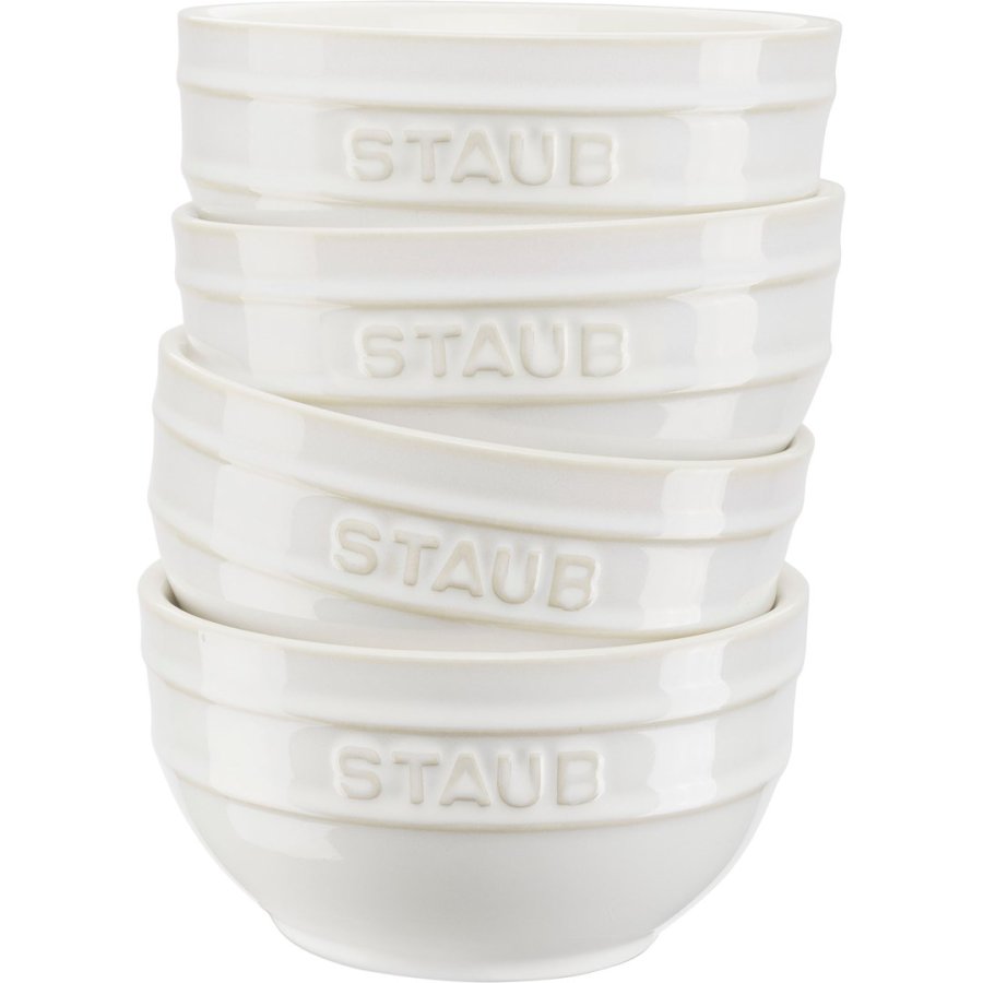 Set of 4 Staub round bowls - 14 cm, Ivory #1