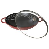 Staub cast iron wok with lid - Red, 37 cm #1