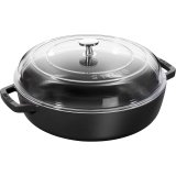 Staub cast iron frying pan with two handles and lid - 24 cm, Black #1