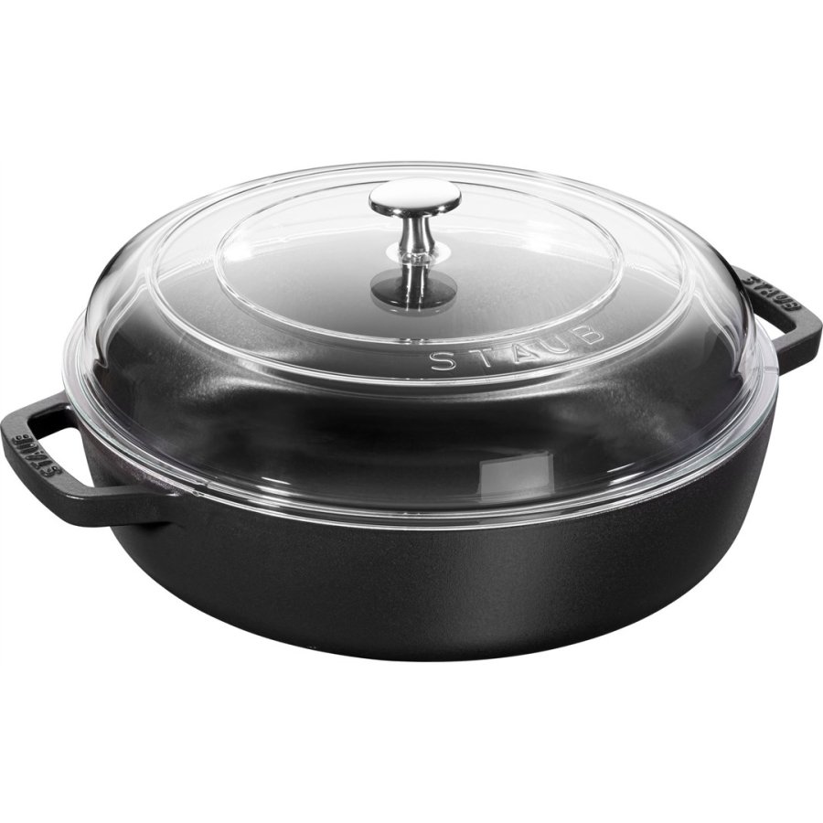 Staub cast iron frying pan with two handles and lid - 24 cm, Black #1