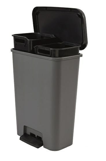 CURVER WASTE BIN WITH PEDAL 23+23L /DARK GREY/ BLACK #1