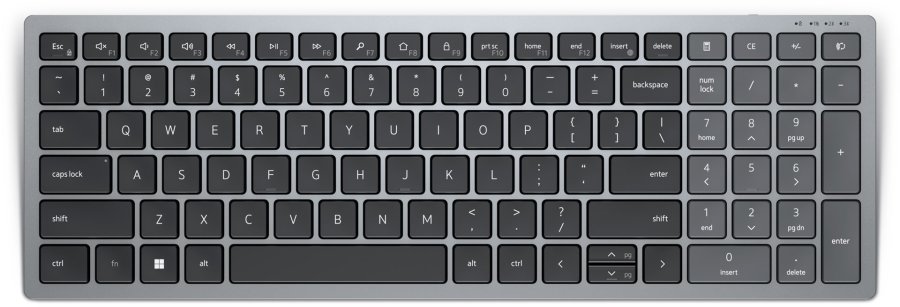 DELL KB740 tastatur Kontor RF tr�dl�s + Bluetooth QWERTY US International Gr�, Sort #2