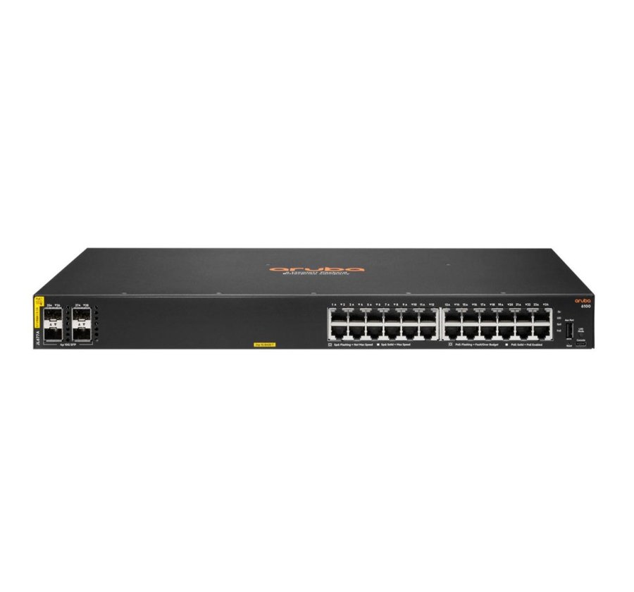 HPE Aruba Networking CX 6100 24G Class4 PoE 4SFP+ 370W Administreret L3 Gigabit Ethernet (10/100/1000) Strm over Ethernet (PoE) 1U Sort #2