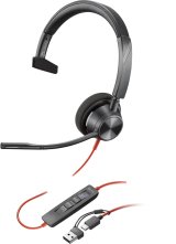 HP Poly Blackwire 3310 Monaural Microsoft Teams Certified USB-C Headset +USB-C/A Adapter #2