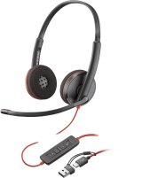 Poly Blackwire 3220 sort USB-C-stereoheadset + USB-C/A-adapter (bulk) #2