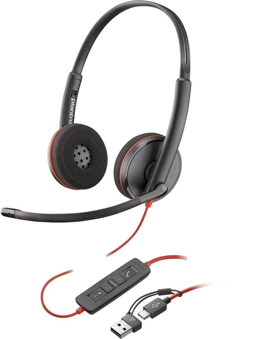 Poly Blackwire 3220 sort USB-C-stereoheadset + USB-C/A-adapter (bulk) #2