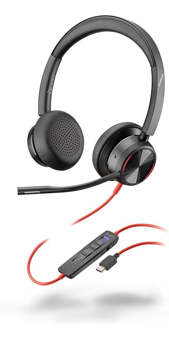 Poly Blackwire 8225 Stereo Microsoft Teams Certified USB-C Headset +USB-C/A Adapter #2