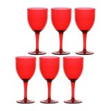 ROSE&TULIPANI FIABA Set of 6 Acrylic Wine Glasses 400 ml, Red #1