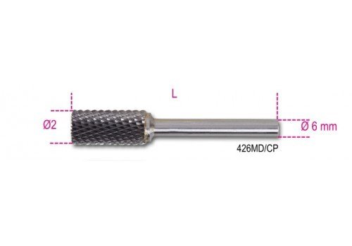 BETA ROTARY CARBIDE FILE, CYLINDRICAL 12 x 25 mm, SHANK 6mm 426MD/CP12 #1