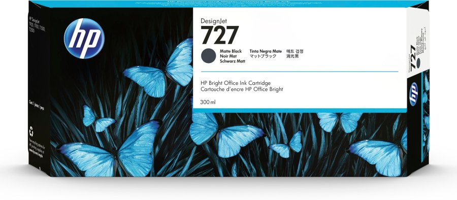 HP 727 DesignJet-blkpatron med 300 ml, mat sort #2