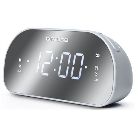 Muse M-170CMR radio Ur Digital Spejl, Hvid #2