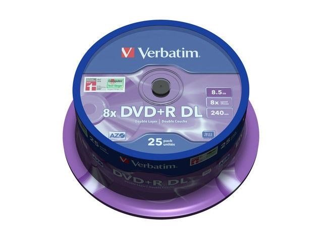 Verbatim DVD+R Double Layer 8x Matt Silver 25pk Spindle 8,5 GB DVD+R DL 25 stk #2