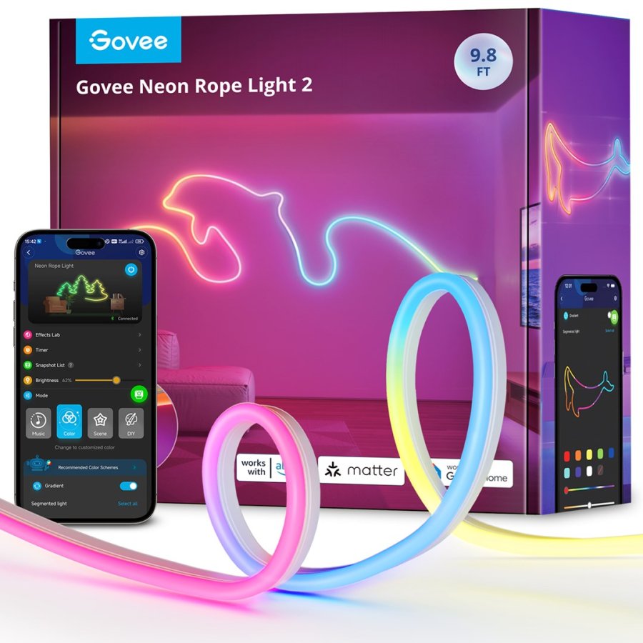 Govee H61D3 Neon Lights 2 3m | LED Lighting | Matter, HomeKit, Google, Alexa, SmartThings #1