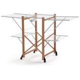 ARREDAMENTI GABBIANO Drying rack on wheels - 175 x 67 cm, Brown #1