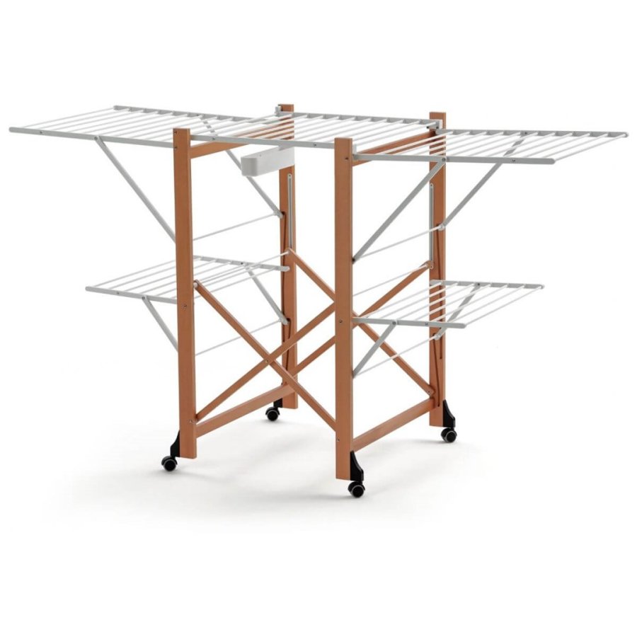 ARREDAMENTI GABBIANO Drying rack on wheels - 175 x 67 cm, Brown #1