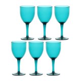 ROSE&TULIPANI FIABA Set of 6 Acrylic Wine Glasses 400 ml, Turquoise #1