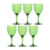 ROSE&TULIPANI FIABA Set of 6 Acrylic Wine Glasses 400 ml, Green #1