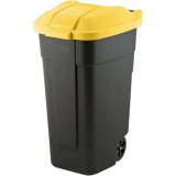 CURVER WASTE BIN BLACK 110L... /YELLOW LID #1