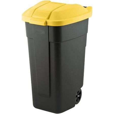 CURVER WASTE BIN BLACK 110L... /YELLOW LID #1